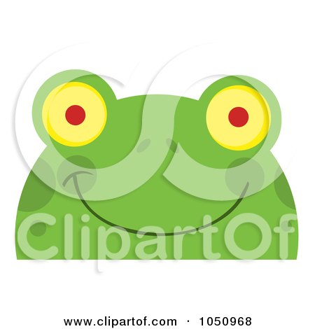 Royalty-Free Vector Clip Art Illustration of a Smiling Frog Face by Hit Toon