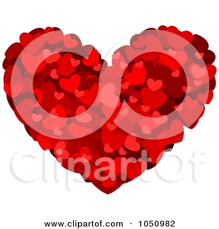 Royalty-Free Vector Clip Art Illustration of a Red Heart Made Of Tiny Red Hearts by BNP Design Studio