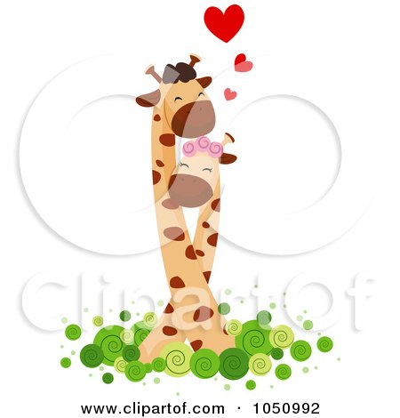 Royalty-Free Vector Clip Art Illustration of a Giraffe Couple - 2 by BNP Design Studio