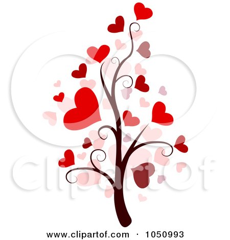 Royalty-Free Vector Clip Art Illustration of a Valentine Doodle Tree - 3 by BNP Design Studio