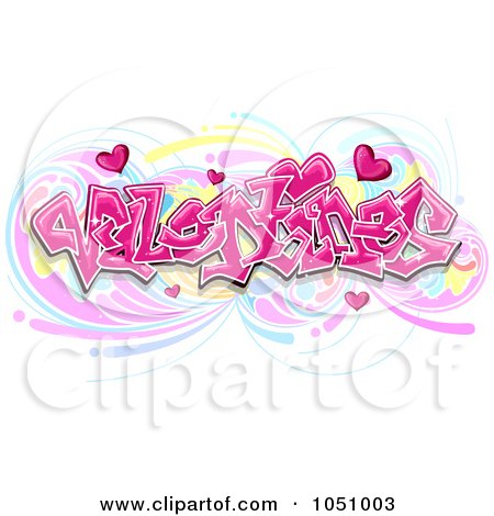 Royalty-Free Vector Clip Art Illustration of Valentines Graffiti Text by BNP Design Studio