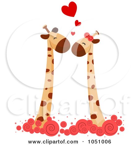 Royalty-Free Vector Clip Art Illustration of a Giraffe Couple - 3 by BNP Design Studio