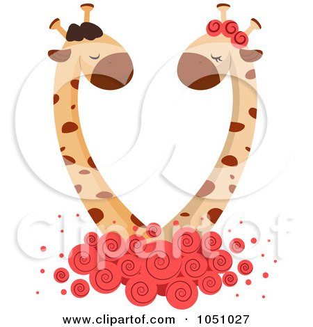Royalty-Free Vector Clip Art Illustration of a Giraffe Couple - 1 by BNP Design Studio