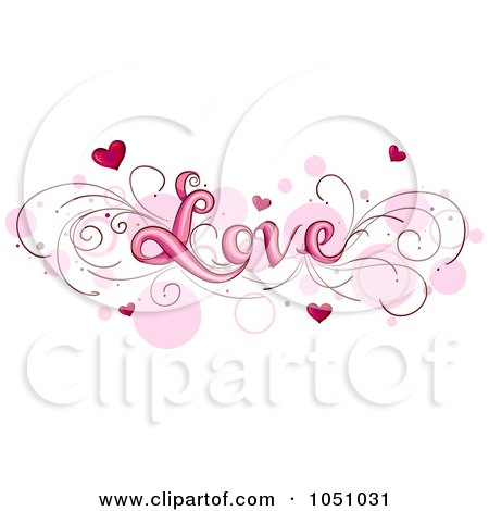 Royalty-Free Vector Clip Art Illustration of Elegant Love Text Over Bubbles by BNP Design Studio