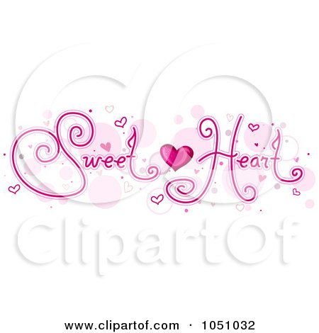 Royalty-Free Vector Clip Art Illustration of Sweet Heart Text Over Bubbles by BNP Design Studio