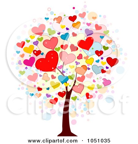Royalty-Free Vector Clip Art Illustration of a Valentine Doodle Tree - 2 by BNP Design Studio