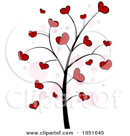 Royalty-Free Vector Clip Art Illustration of a Valentine Doodle Tree - 4 by BNP Design Studio
