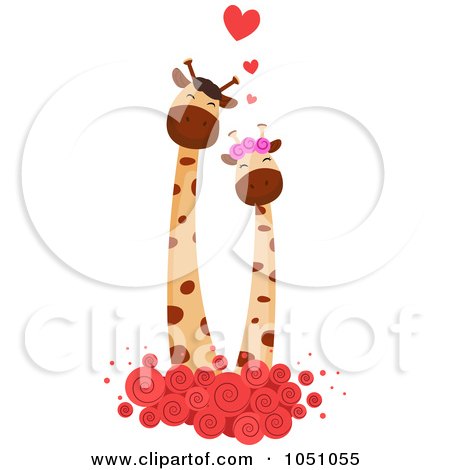 Royalty-Free Vector Clip Art Illustration of a Giraffe Couple - 4 by BNP Design Studio