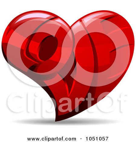 Royalty-Free Vector Clip Art Illustration of a Red Heart Formed Of LOVE by BNP Design Studio