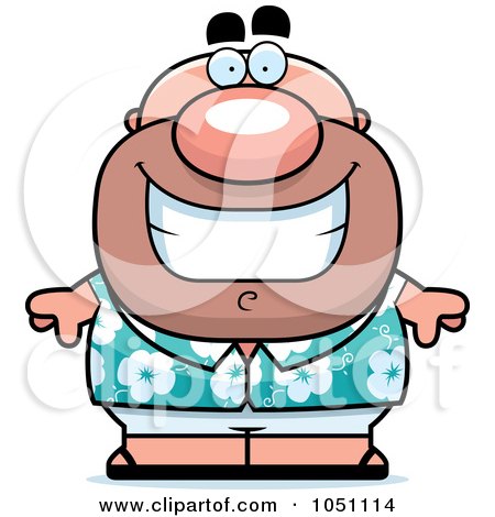 Royalty-Free Vector Clip Art Illustration of a Chubby Tourist Wearing A Tropical Shirt by Cory Thoman