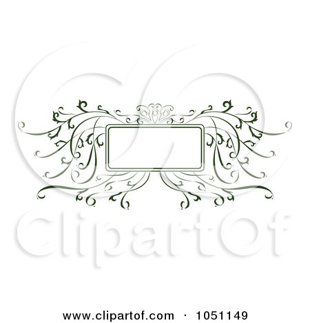 Royalty-Free Vector Clip Art Illustration of a Decorative Green Vine Frame by Cherie Reve