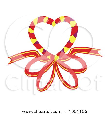 Royalty-Free Vector Clip Art Illustration of a Heart With A Ribbon by Cherie Reve