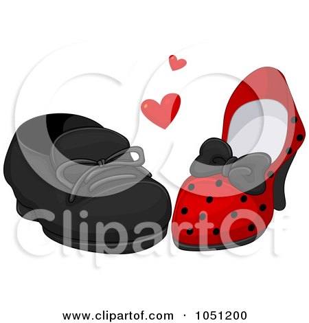 Royalty-Free Vector Clip Art Illustration of His And Hers Shoes In Love by BNP Design Studio
