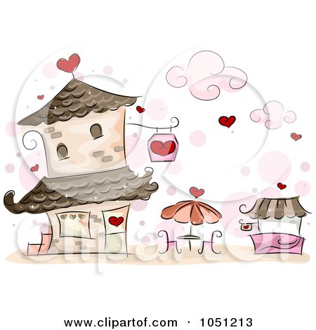 Royalty-Free Vector Clip Art Illustration of a Romantic Valentine Cafe by BNP Design Studio