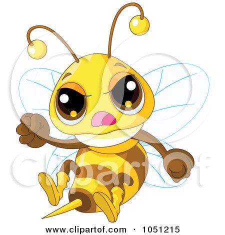 Royalty-Free Vector Clip Art Illustration of a Mad Bee Waving A Fist by Pushkin