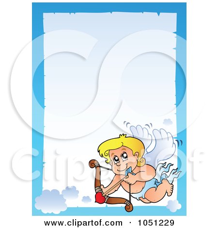 Royalty-Free Vector Clip Art Illustration of Cupid Aiming On A Frame by visekart