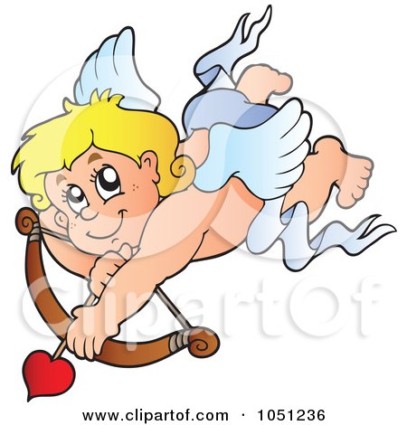 Royalty-Free Vector Clip Art Illustration of Cupid Shooting Love's Arrow - 1 by visekart