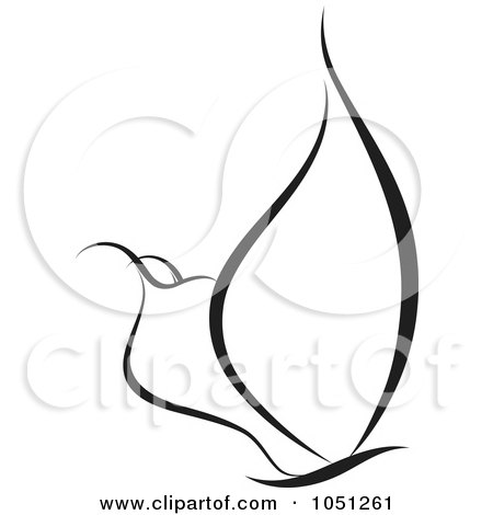 Royalty-Free Vector Clip Art Illustration of a Black And White Butterfly Logo - 9 by elena