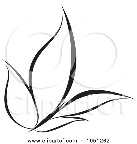 Royalty-Free Vector Clip Art Illustration of a Black And White Butterfly Logo - 2 by elena