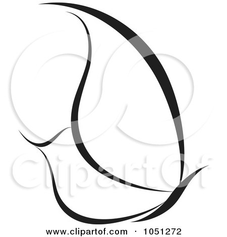 Royalty-Free Vector Clip Art Illustration of a Black And White Butterfly Logo - 8 by elena