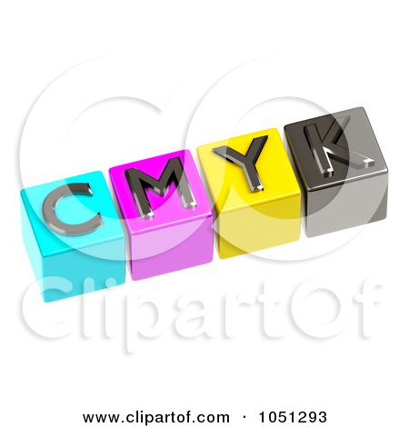 Royalty-Free 3d Clip Art Illustration of 3d CMYK Letter Cubes by ShazamImages