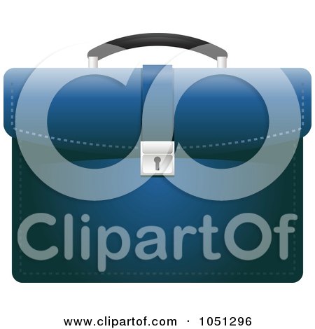 Royalty-Free Vector Clip Art Illustration of a Blue Business Briefcase by elaineitalia