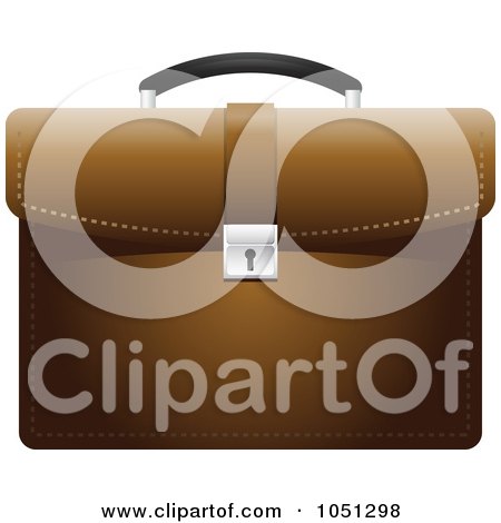 Royalty-Free Vector Clip Art Illustration of a Brown Business Briefcase by elaineitalia