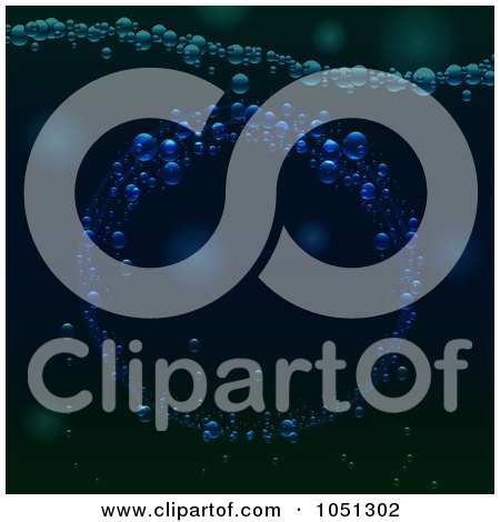 Royalty-Free Vector Clip Art Illustration of a Bubble Wave In Green And Blue Water by elaineitalia