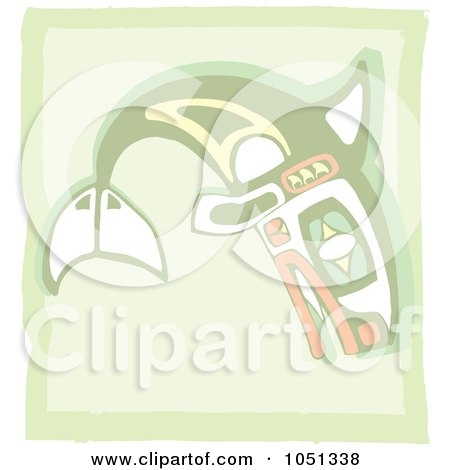 Royalty-Free Vector Clip Art Illustration of a Totem Styled Whale - 2 by xunantunich