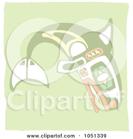 Royalty-Free Vector Clip Art Illustration of a Totem Styled Whale - 1 by xunantunich
