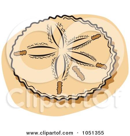 Royalty-Free Vector Clip Art Illustration of a Sand Dollar On A Beach by Andy Nortnik
