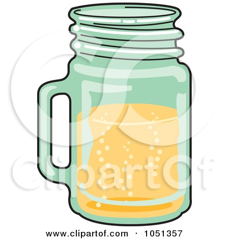 Royalty-Free Vector Clip Art Illustration of a Bubbly Beverage In A Glass Mug by Andy Nortnik