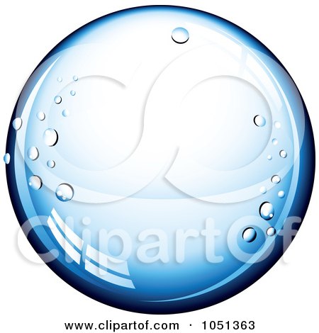Royalty-Free 3d Vector Clip Art Illustration of a 3d Blue Pure Water Droplet On White by TA Images