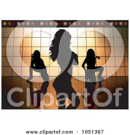Royalty-Free Vector Clip Art Illustration of Silhouetted People Dancing Over Gold by dero