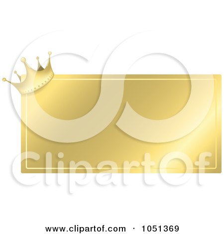 Royalty-Free Vector Clip Art Illustration of a Golden Crown Label - 1 by dero