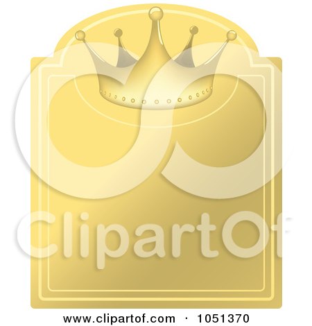 Royalty-Free Vector Clip Art Illustration of a Golden Crown Label - 2 by dero