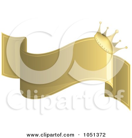 Royalty-Free Vector Clip Art Illustration of a Golden Crown Label - 3 by dero