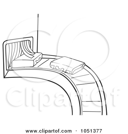 Royalty-Free Vector Clip Art Illustration of an Outline Of An Airport Facade by dero