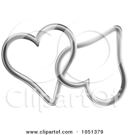 Royalty-Free Vector Clip Art Illustration of Connected Silver Hearts by dero