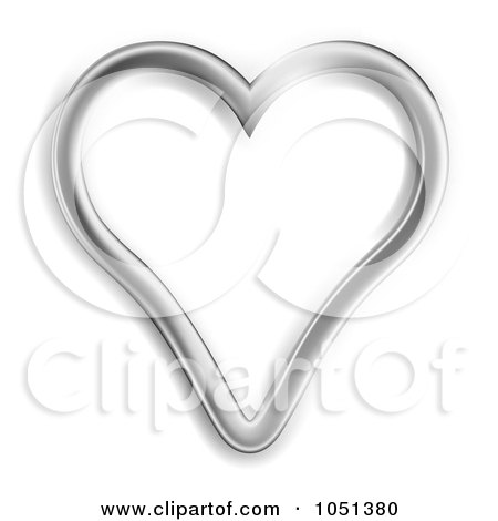 Royalty-Free Vector Clip Art Illustration of a Silver Heart With Shading by dero