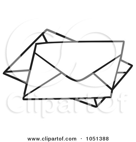 Royalty-Free Vector Clip Art Illustration of an Outline Of Envelopes by dero