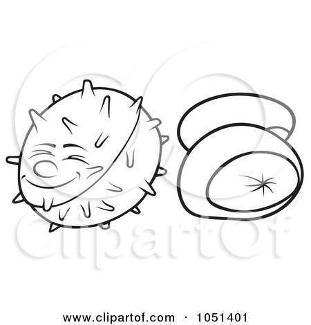 Royalty-Free Vector Clip Art Illustration of an Outline Of Chestnuts by dero