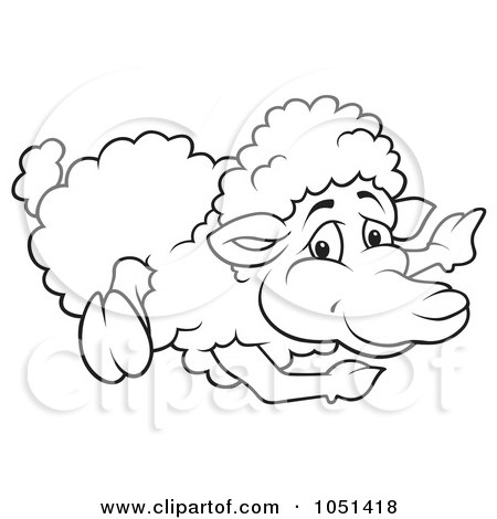 Royalty-Free Vector Clip Art Illustration of an Outline Of A Sheep by dero