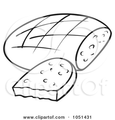 Royalty-Free Vector Clip Art Illustration of an Outline Of Bread by dero