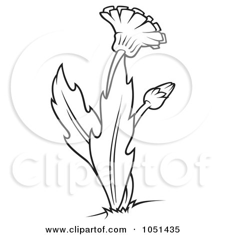 dandelion black and white clip art