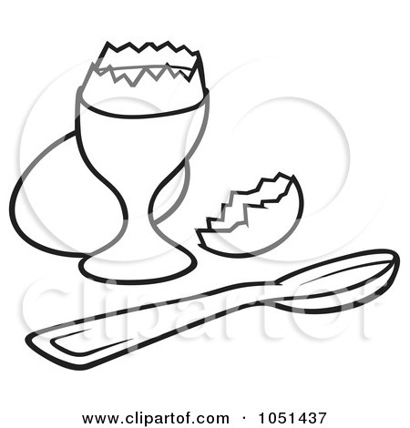 Royalty-Free Vector Clip Art Illustration of an Outline Of An Egg In A Cup by dero
