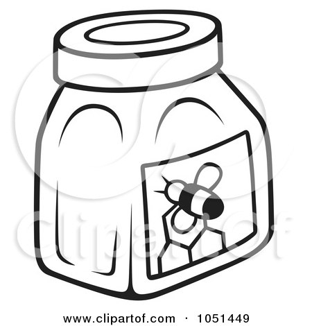 Royalty-Free Vector Clip Art Illustration of an Outline Of A Honey Jar by dero