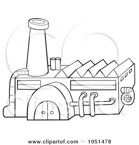 Royalty-Free Vector Clip Art Illustration of an Outline Of A Factory by dero