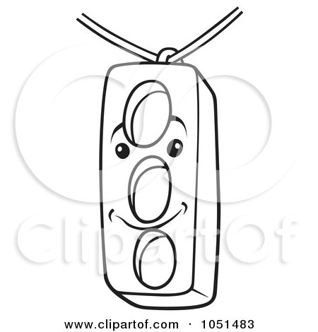 Royalty-Free Vector Clip Art Illustration of an Outline Of A Traffic Light Character by dero