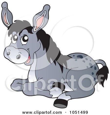 Royalty-Free Vector Clip Art Illustration of a Resting Donkey by visekart